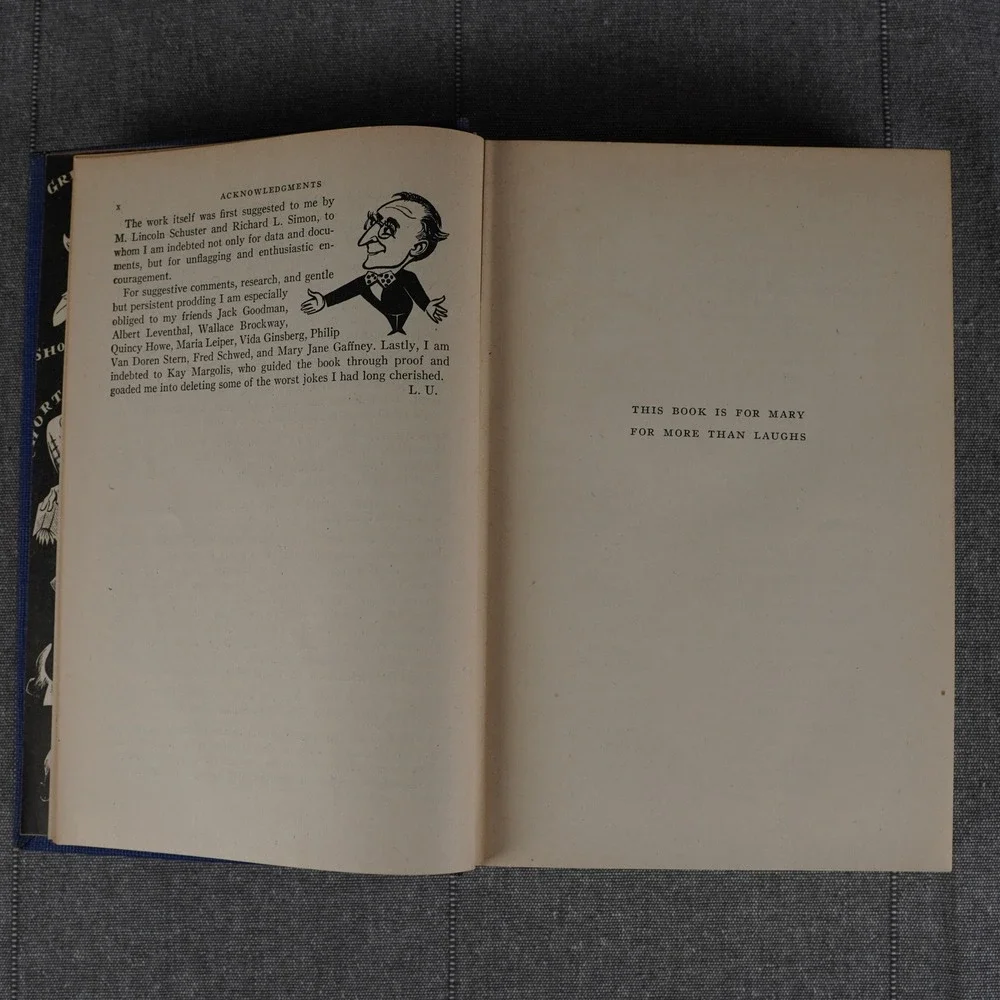 A Treasury of Laughter Vintage Hardcover Humor Anthology Illustrated Blue 1946